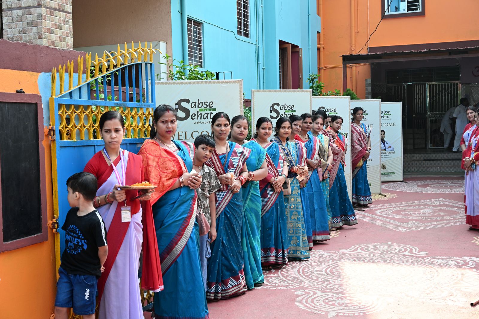 A traditional welcome at the school gate